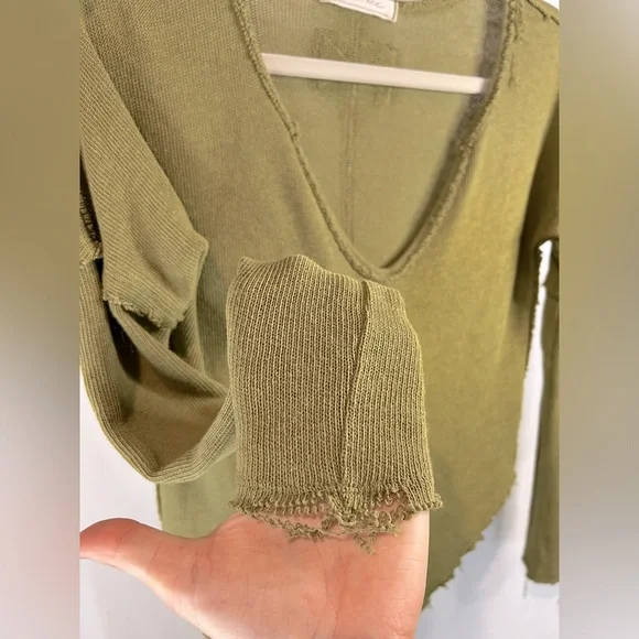 Free People Come And Get It Top in Green - Picture 7 of 7